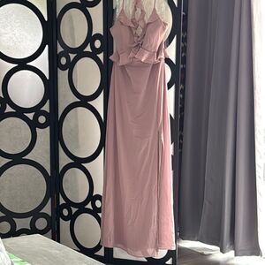 Stylish Pink Ruffle Maxi Dress NWT